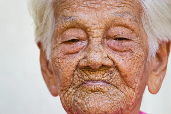 Oude vrouw gelukkig , — Stockfoto