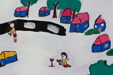 Taylandlı genç sanatçı tarafından çizilmiş Eko sembolleri el