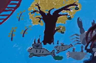 Taylandlı genç sanatçı tarafından çizilmiş Eko sembolleri el