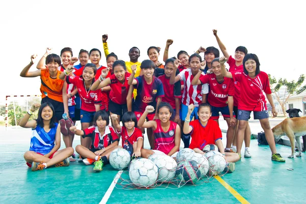Squadra di gruppo calciatore giovane donna squadra Chonburi foto — Foto Stock