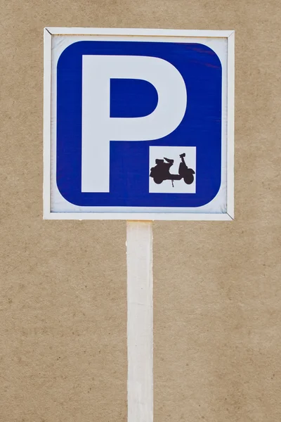 Underteckna av motorcykel parkering zon bara — Stockfoto