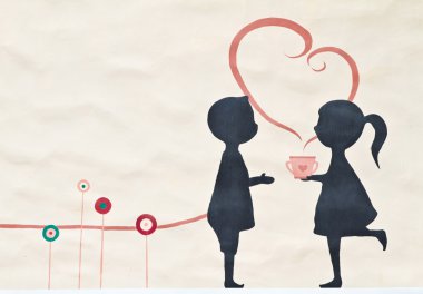 Çocuk kahve fincanı tutar