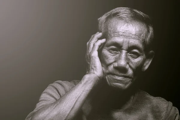 Nice emotional Portrait Image Of sad senior Man — Stock Photo, Image