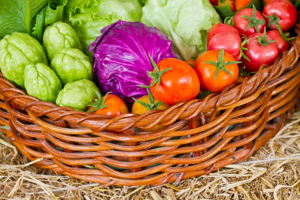 Korb mit frischem Gemüse — Stockfoto