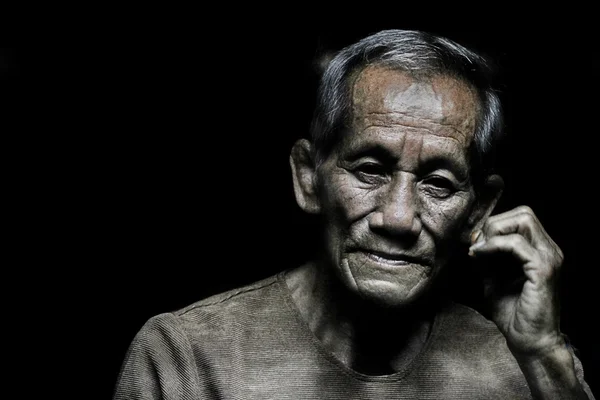 Nice emotional Portrait Image Of sad senior Man — Stock Photo, Image