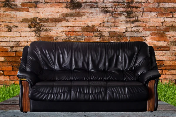 Nice and luxury leather sofa — Stock Photo, Image