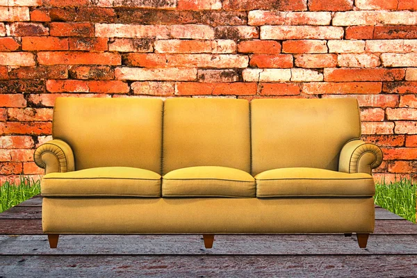 Nice and luxury leather sofa — Stock Photo, Image