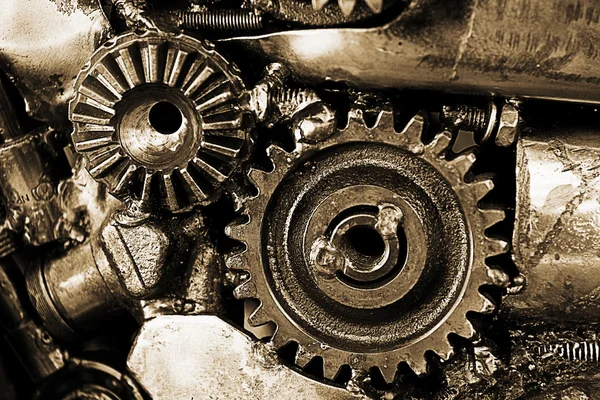 Closeup of metal gears — Stock Photo, Image