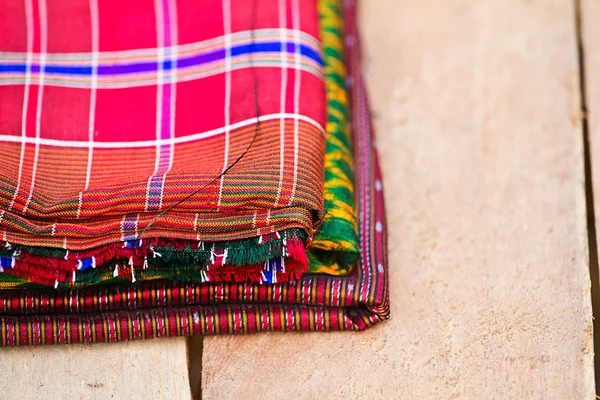 Silk fabric close-up of beautiful texture and multi-color — Stock Photo, Image