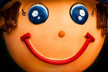 yüzünü pişmiş toprak bebek gülümse, yakın çekim