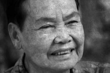 mutlu yaşlı kadın portre portre