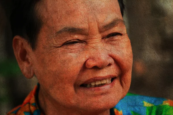 Closeup portrait of happy old woman — Stock Photo, Image