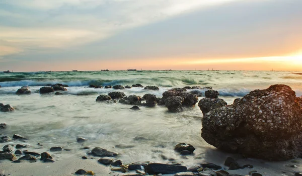 Sunset at chea chang island chonburi thailand. — Stock Photo, Image