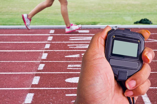 Cropped image of  runner on competitive running — Stock Photo, Image