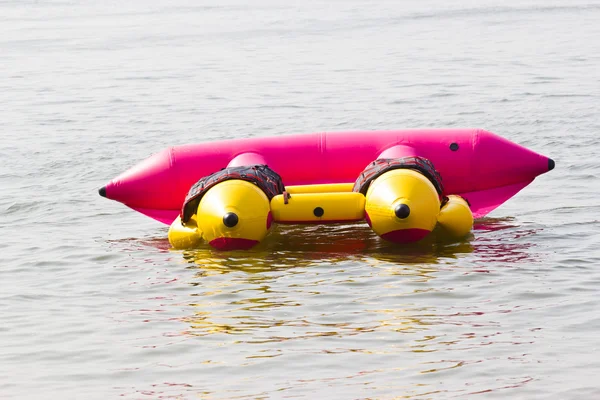 Banana boat lays on  beach — Stock Photo, Image