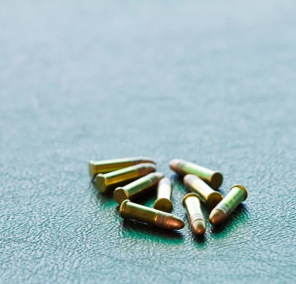 Macro image of group of 9mm bullets — Stock Photo, Image