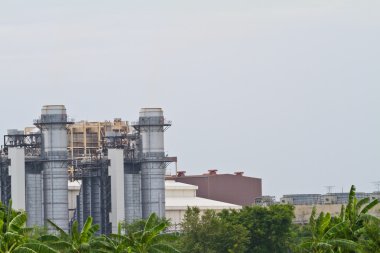 gaz türbini elektrik santrali ile yüksek gerilim transmissio
