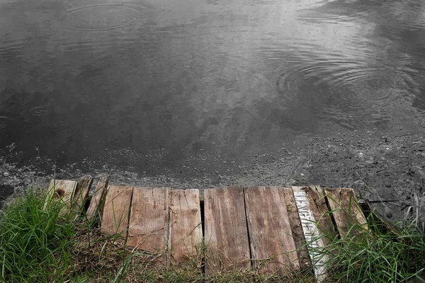 Houten brug — Stockfoto