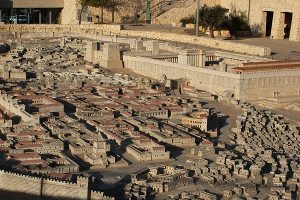Ιερουσαλήμ Ισραήλ Δεκεμβρίου 2013 Μοντέλο Γλυπτικής Της Holyland Jerusalem Στα — Φωτογραφία Αρχείου