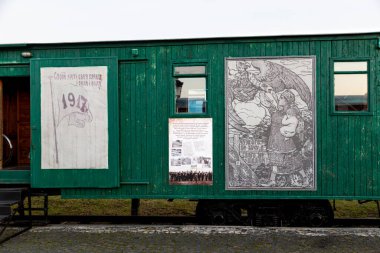 Kruty, Ukrayna - 16 Ekim 2021: Kruty Heroes Memorial, Kruty Heroes Anıtı, Kruty Muharebesi 'nde Kyiv' i savunurken ölen 500 öğrencinin anıtı..
