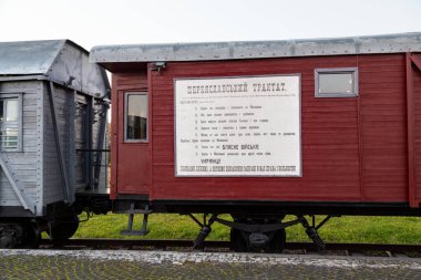 Kruty, Ukrayna - 16 Ekim 2021: Kruty Heroes Memorial, Kruty Heroes Anıtı, Kruty Muharebesi 'nde Kyiv' i savunurken ölen 500 öğrencinin anıtı..