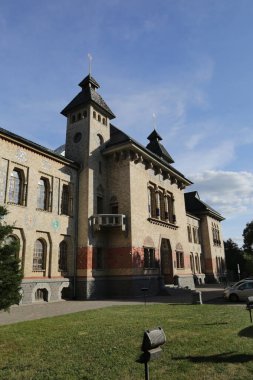 Poltava, Ukrayna - 13 Ağustos 2021: Yerel bilgi ve etnografi müzesi, adını Vasyl Krychevsky 'den almıştır..