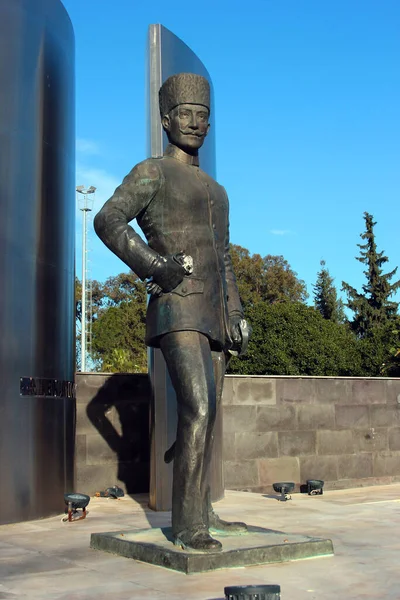 Kemer Turquia Fevereiro 2022 Monumento Mustafa Ertugrul Aker Oficial Exército — Fotografia de Stock