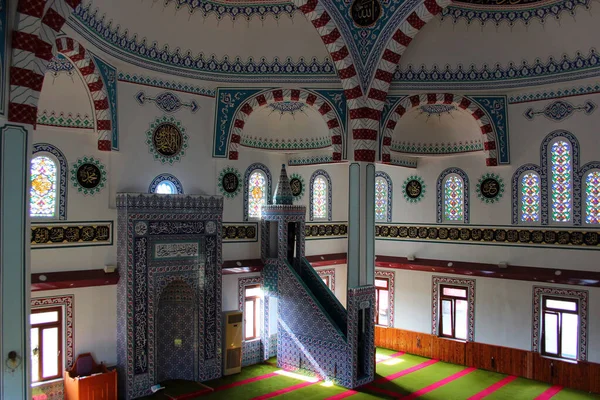 Cirali Türkei Februar 2022 Innenausbau Der Zentralmoschee Von Cirali Erbaut — Stockfoto