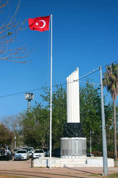 Antalya Turkey April 2022 Martyrs Monument Dedicated Memory Innocent Turkish — стоковое фото