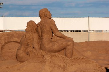 Antalya, Türkiye - 7 Mayıs 2022: Kum Heykeli Müzesi, Antalya 'nın Lara plajında yer alan açık hava müzesidir.