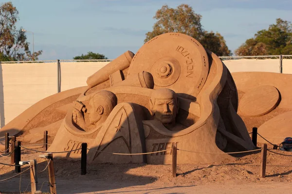 Antalya, Türkiye - 7 Mayıs 2022: Kum Heykeli Müzesi, Antalya 'nın Lara plajında yer alan açık hava müzesidir.