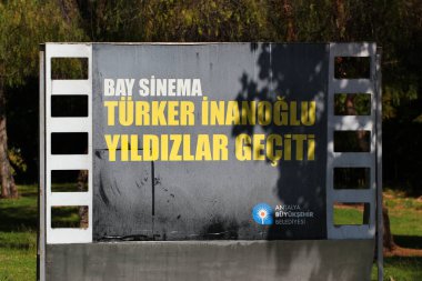 Antalya, Turkey - May 13, 2022: Sculptures in Mr Cinema Alley of Stars park, dedicated to Turker Inanoglu, a Turkish screenwriter, film director and producer.