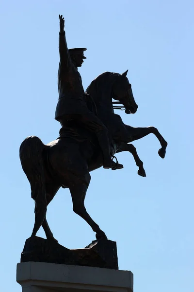 Antalya Turkey May 2022 Equestrian Statue Ataturk Antalyaspor Junction Konyaalti — Fotografia de Stock