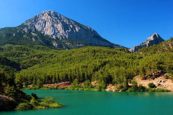 Látványos Doyran Konyaalti Kerületben Antalya Törökország Lake Shore Egy Népszerű — Stock Fotó