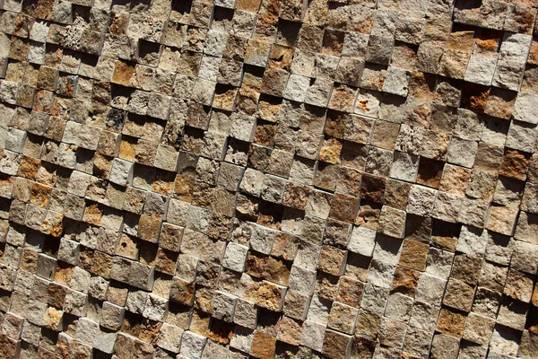 小石のブロックの救済モザイク壁 テクスチャ付きチェックされた背景 — ストック写真
