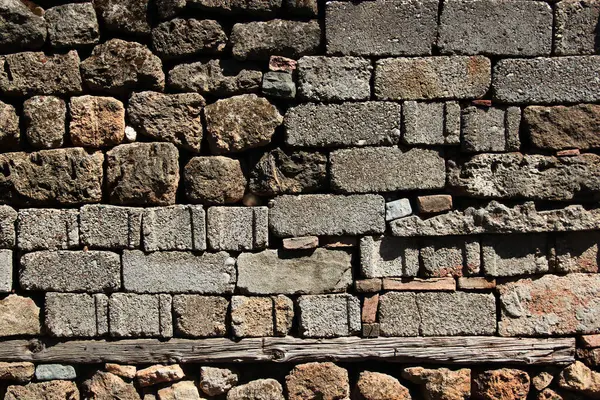 Old Masonry Stone Slabs Background Cracked Walls Ancient House Antalya — Stock Photo, Image