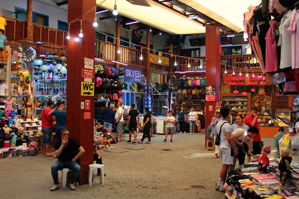 Antalya Turkey July 2022 Old Bazaar Sarampol Popular Pedestrian Shopping — 스톡 사진