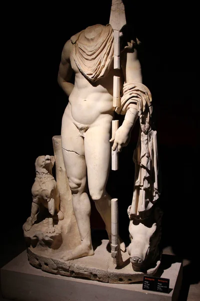 Antalya Turkey August 2022 Statue Meleagros Perge Ancient City Archaelogical — Stockfoto