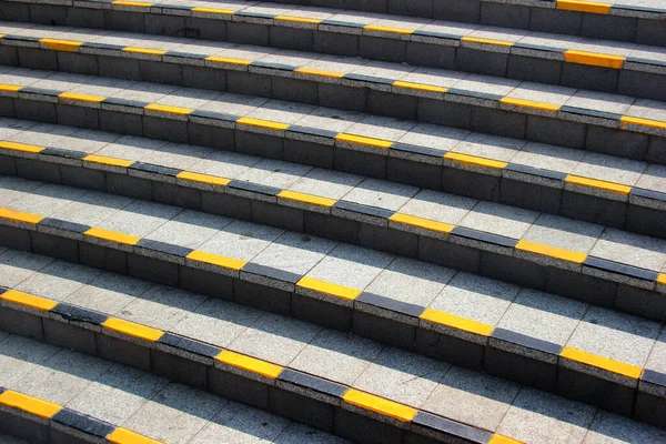 Stone Steps Black Yellow Warning Stripes — 图库照片