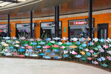 Antalya, Turkey - August 6, 2022: The Land of Legends shopping street, aquapark and theme park is a popular tourist destination near Belek, Antalya