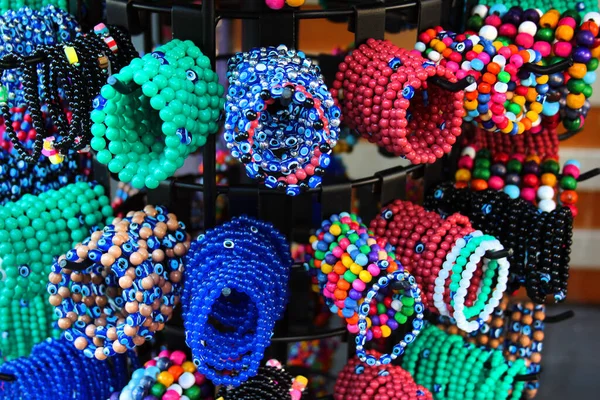 Hand Bracelets Souvenirs Display Street Market Antalya Turkey — Stockfoto