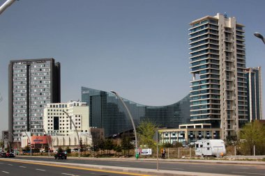 Ankara, Turkey - April 18, 2022: Modern Cankaya Sogutozu district of Ankara. YDA center, a real estate development project with office and commercial areas, is the new symbol of the city