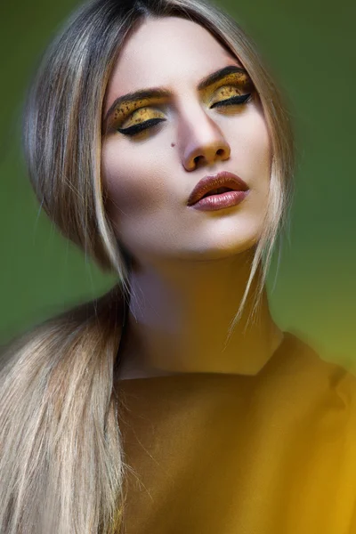 Mulher com uma maquiagem profissional — Fotografia de Stock
