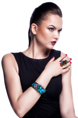 güzel moda model özel takı poz portresi.