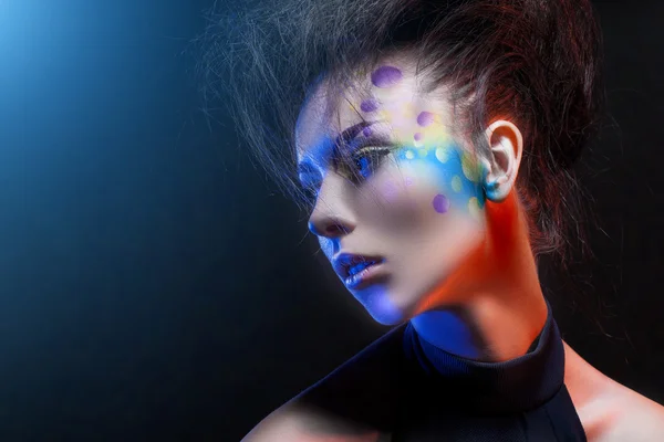 Renk sanat kadın yüz — Stok fotoğraf