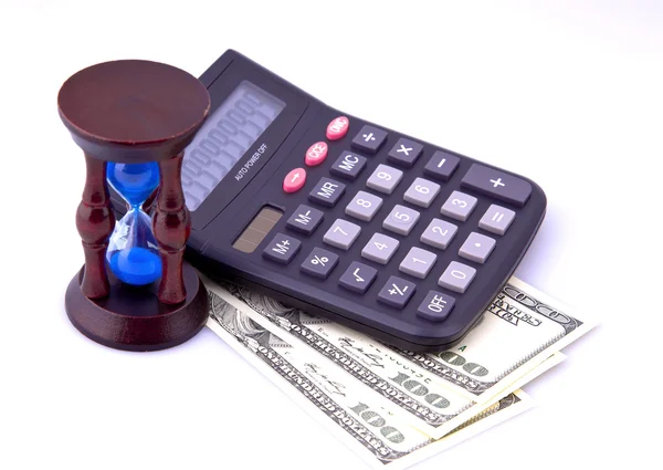 para, hesap makinesi, kum saati, finans