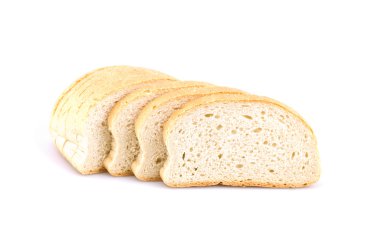 Beyaz arkaplanda ekmek