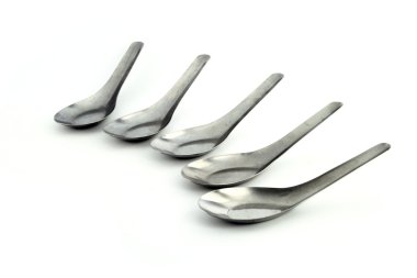 Asya spoon studio beyaz arka plan üzerinde izole