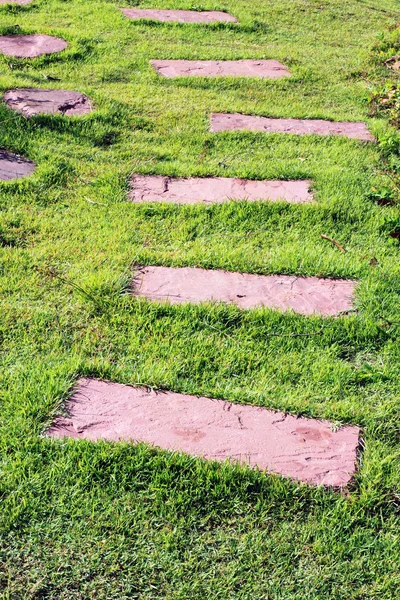 Γραμμή διάβαση πεζών πετρών στον κήπο — Φωτογραφία Αρχείου