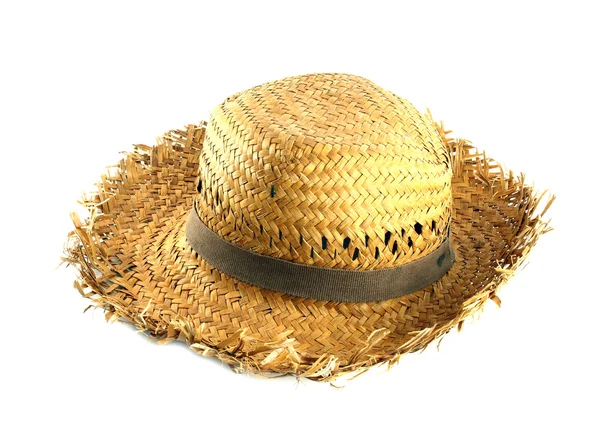Sombrero de paja sobre fondo blanco —  Fotos de Stock